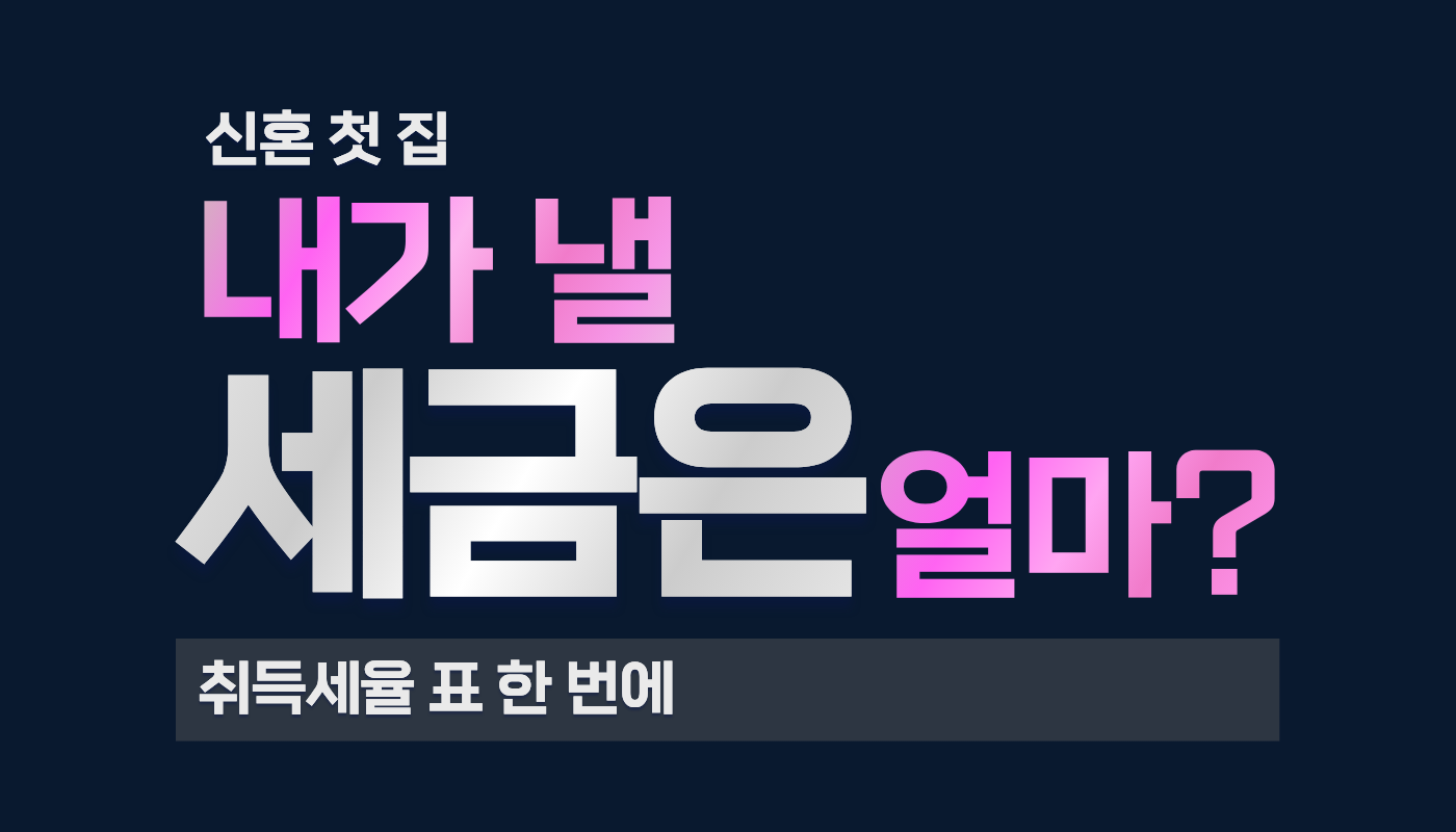 2026년 주택 취득세율 완전 가이드: 계산법부터 생애최초 감면까지